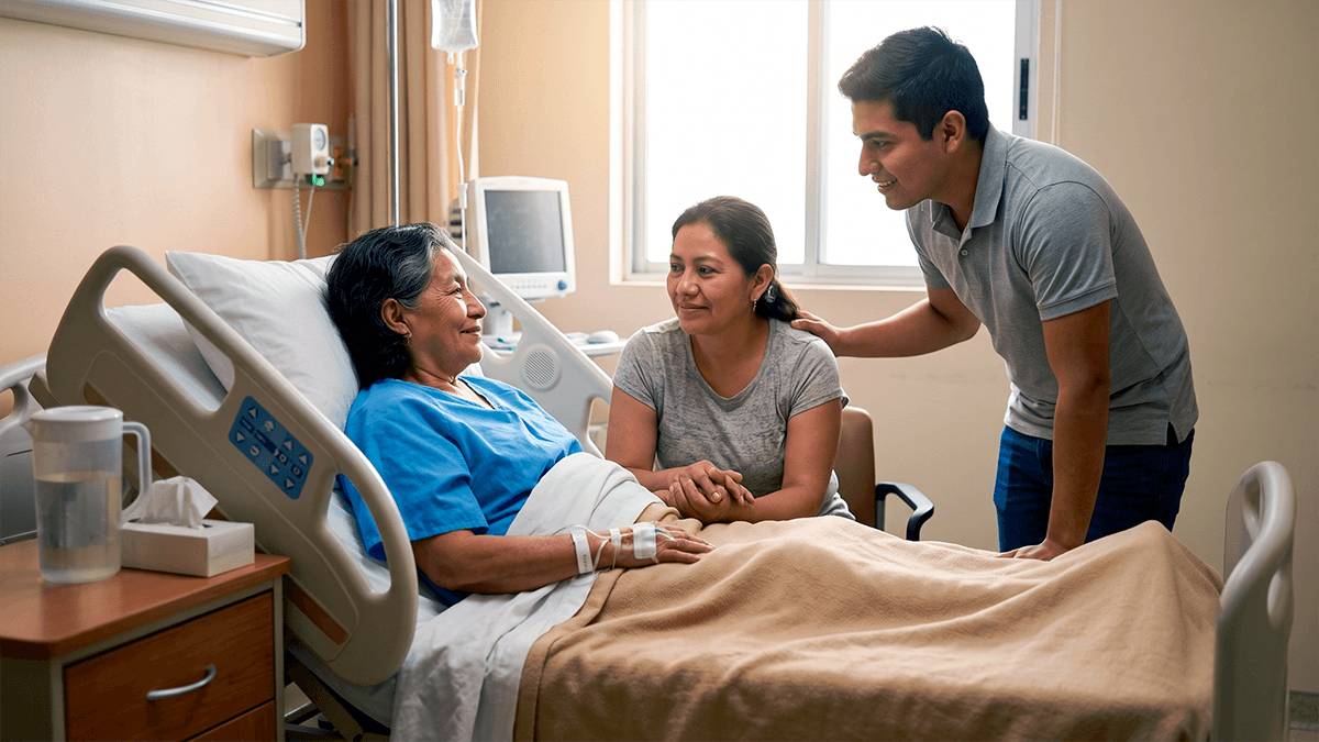 Familia informándose sobre temas de hoy relacionados con la salud