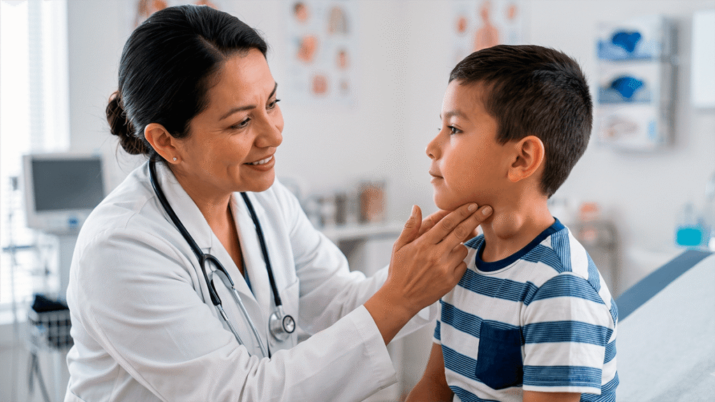 Ganglios inflamados en el cuello del niño